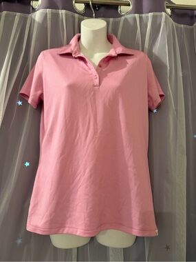 & Other Stories Pink Short-Sleeve Polo Button-Down Top
